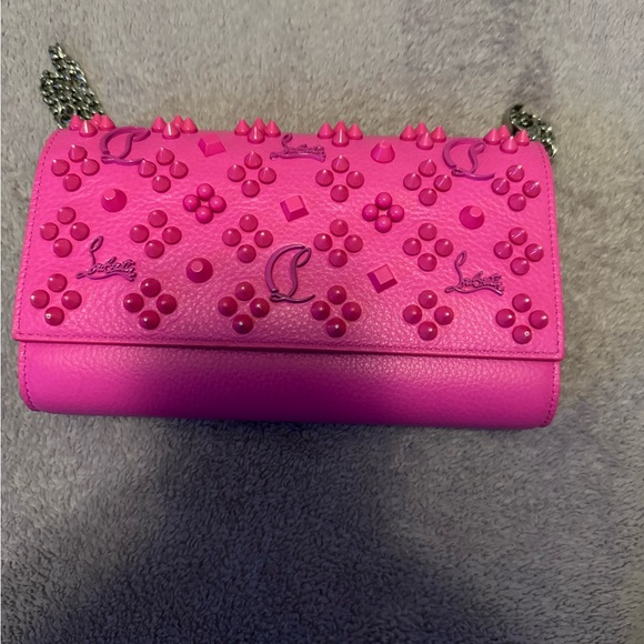 Christian Louboutin Handbags - Christian Louboutin Pink Studded Leather Crossbody Bag. Price Firm.
